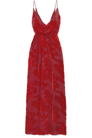 Galvan | Rose shirred devoré-chiffon gown | NET-A-PORTER.COM