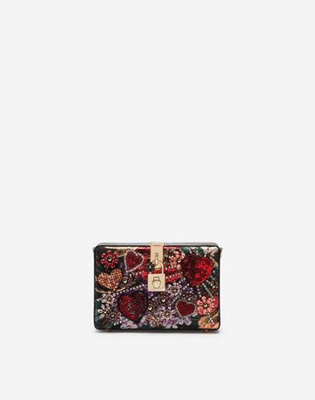 Mini Bags and Clutches | Dolce&Gabbana - DOLCE BOX CLUTCH IN LUREX JACQUARD AND AYERS SNAKESKIN