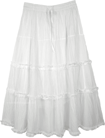 skirt, white, long