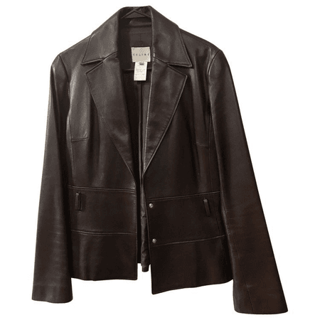 celine leather coat