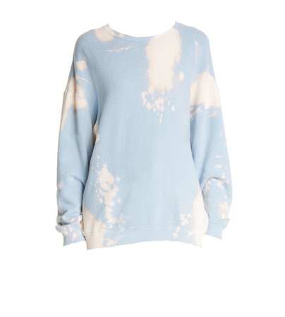 bleached light blue sweater