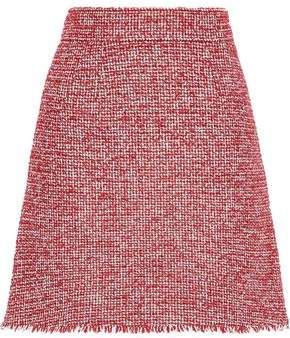 Frayed Cotton-blend Tweed Mini Skirt