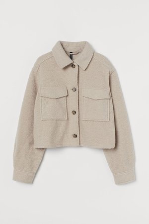 Crop Shirt Jacket - Beige - Ladies | H&M US