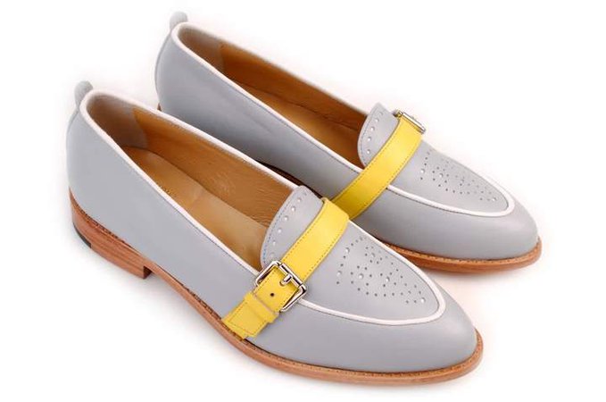 Abo Grey & Yellow Bowie 2in1 Loafers