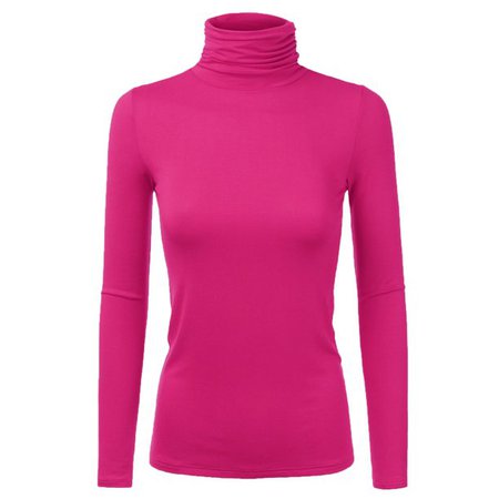Doublju Women's Basic Slim Fit Sweater Long Sleeve Turtleneck T-Shirt Top Pullover - Walmart.com