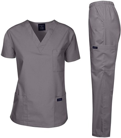 Amazon.com: Dagacci Scrubs Medical Uniform Women and Man Scrubs Set Medical Scrubs Top and Pants, Petwer Gray, XXXXX-Large: Medical Scrubs Apparel Sets: Clothing