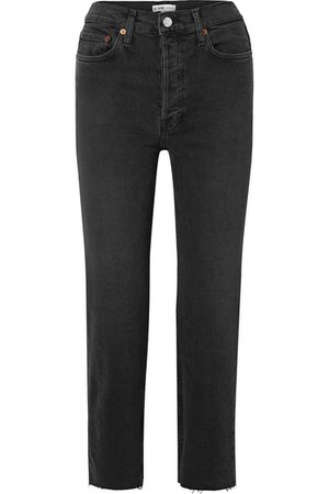 RE/DONE | Stovepipe cropped high-rise straight-leg jeans | NET-A-PORTER.COM
