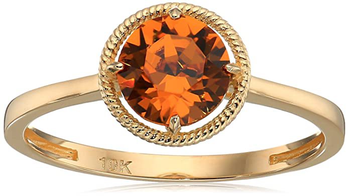 Amazon.com: 10k Gold Round-Cut Birthstone Ring made with Swarovski Crystal: Clothing