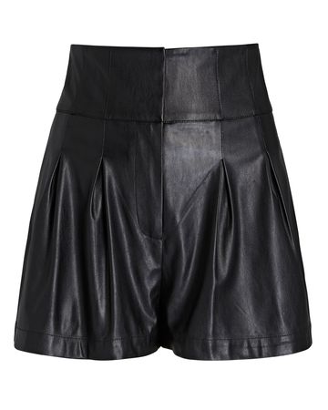 INTERMIX Private Label Kitty Faux Leather Shorts In Black | INTERMIX®