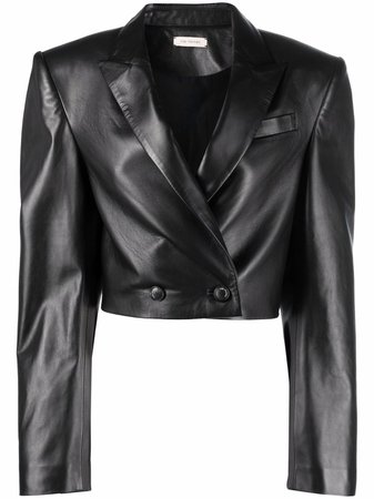 The Mannei Cropped double-breasted Leather Blazer - Farfetch
