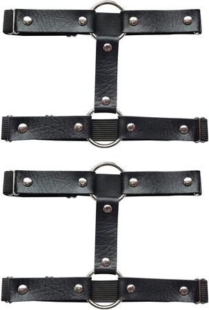Amazon.com: Women Harness Belt Adjustable Elastic Leather Leg Belt Leg Ring Body 2 Rows Punk Thigh Garter Belt : Clothing, Shoes & Jewelry