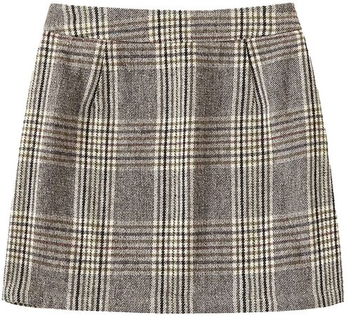 Amazon.com: Floerns Women's Plaid High Waist Bodycon Mini Skirt Grey Brown S : Clothing, Shoes & Jewelry