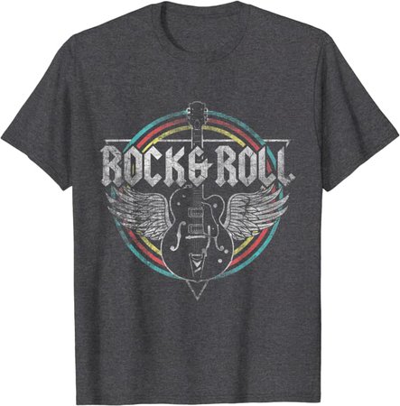 Amazon.com: Rock & Roll Guitar Wings Music T-Shirt: Clothing