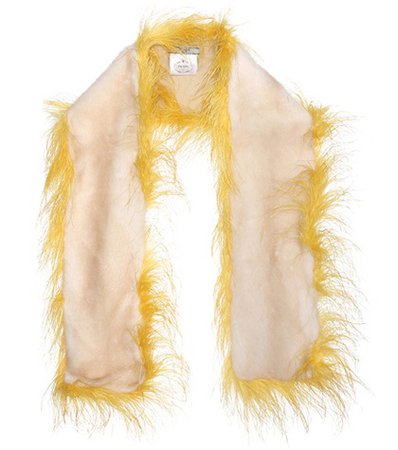 Feather and fur scarf