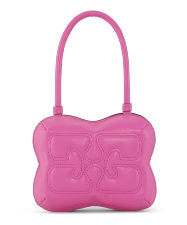 Pink Butterfly Top Handle Bag | GANNI AU