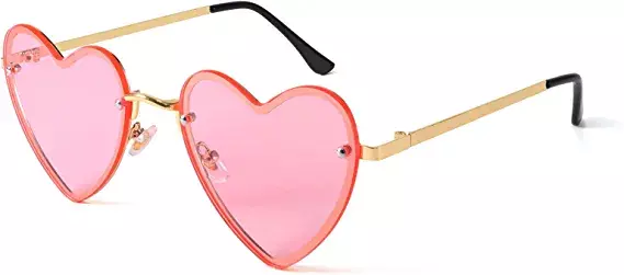 Amazon.com: FEISEDY Love Heart Shaped Sunglasses Party Thin Metal Frame Glasses Candy Color B2832 : Clothing, Shoes & Jewelry