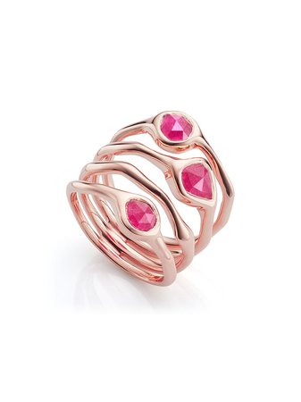 Monica Vinader Siren Cluster Cocktail Pink Quartz Ring - Farfetch