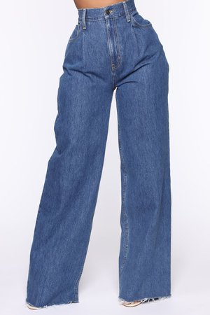 Trendsetter Pleated Wide Leg Jeans - Dark Denim – Fashion Nova