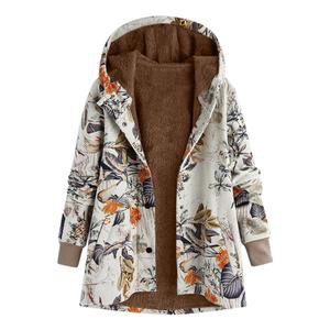 (1) 5XL Coat Winter Warm Fur Hooded Floral Print Jacket Women Vintage Long – Shirts&Stuff614