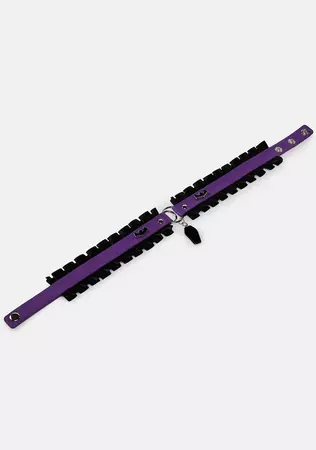 Bat Coffin Vegan Leather Pleated O-Ring Charm Choker - Purple/Black – Dolls Kill