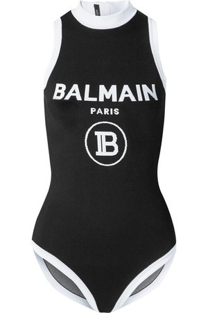Balmain | Intarsia stretch-knit bodysuit | NET-A-PORTER.COM