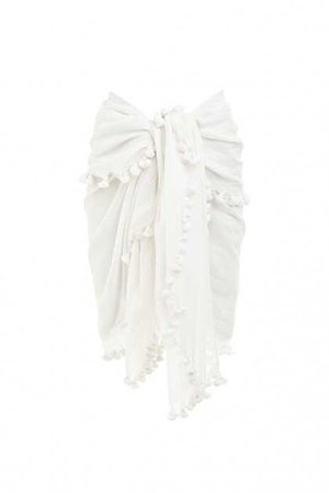 Pareo Beach Sarong Cover Up in White | Melissa Odabash
