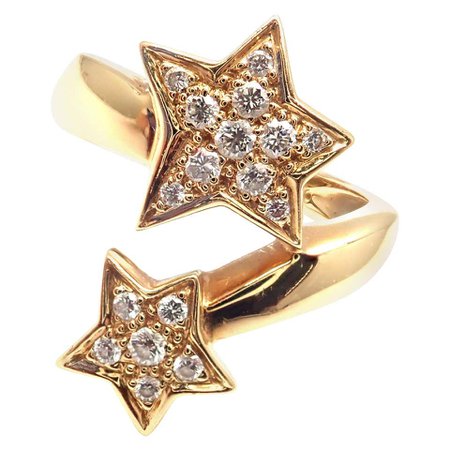Chanel Comete Star Diamond Gold Cocktail Ring For Sale at 1stdibs
