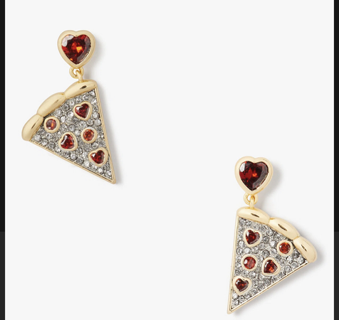 Kate spade pizza heart earrings