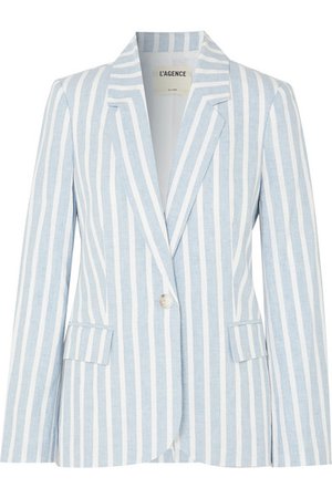 L'Agence | Scout striped linen and cotton-blend blazer | NET-A-PORTER.COM