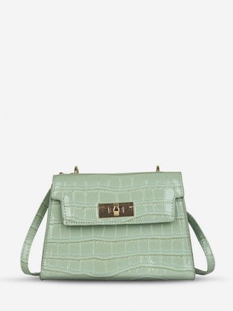 Retro Embossed Pure Color Crossbody Bag In PALE BLUE LILY | ZAFUL