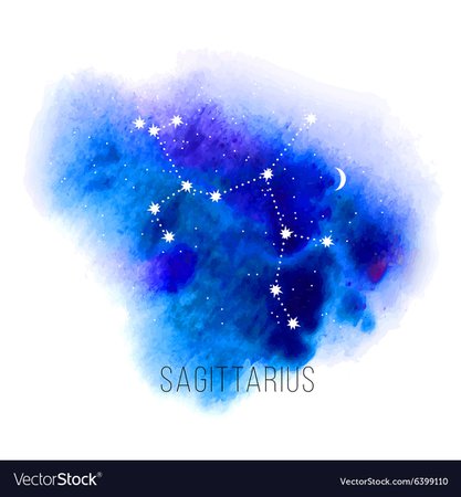 Astrology sign sagittarius on watercolor Vector Image