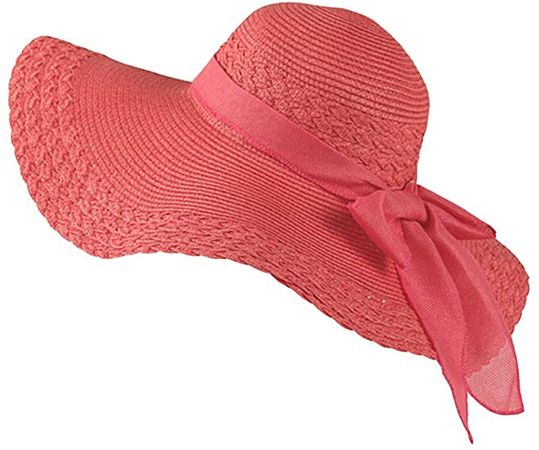 Pamela para Mujer, Grande Sombrero de la Playa/Sombrero de Paja/Sombrero de Verano Sombrero de Sol One Size Rose: Amazon.es: Deportes y aire libre