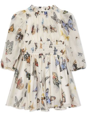 Dolce & Gabbana Kids butterfly-print Midi Dress - Farfetch