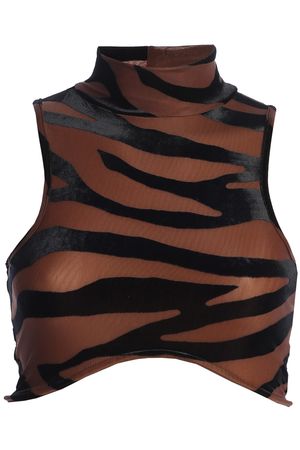 JLUXLABEL ANIMAL COLL. PECAN Never Phased Crop Top