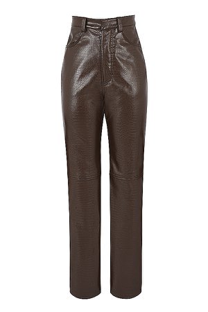 Clothing : Trousers : 'Inaya' Chocolate Croc Stretch Vegan Leather Trousers