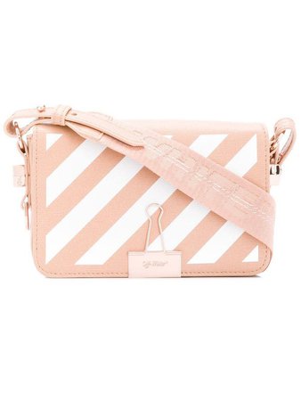 Diagonal Binder crossbody bag NUDE AND WHITE - BAGS - WOMEN | The Webster