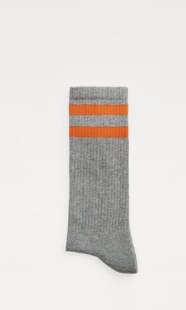 grey w/orange stripes