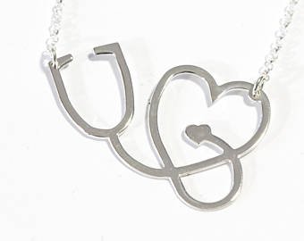 Stethoscope necklace doctor gift gold stethoscope pendant | Etsy