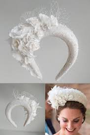white flower padded headband - Google Search