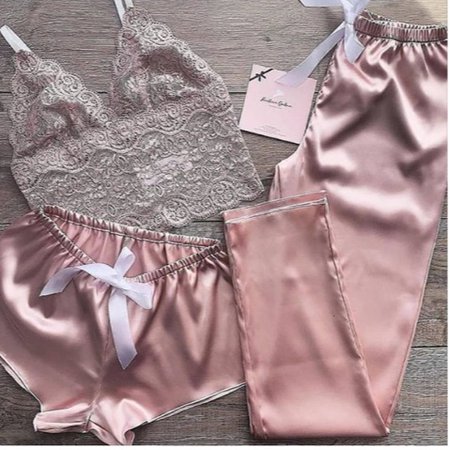 pink silk pajama set