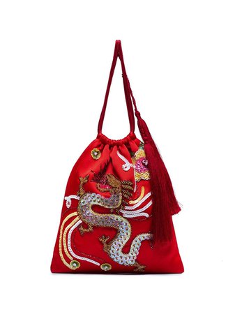 Red Dragon Motif Handbag