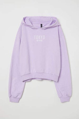 Short Hooded Sweatshirt - Purple