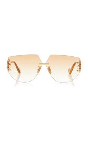 Rimless Oval-Frame Metal Sunglasses By Loewe | Moda Operandi