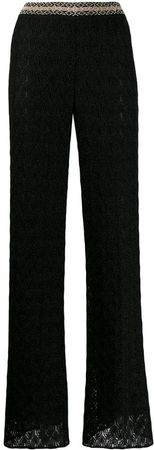 crochet wide-leg trousers