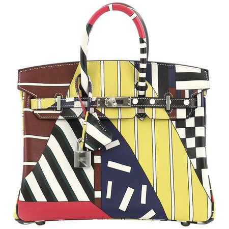 Hermes One Two Three and Away We Go Birkin Bag Limited Edition Printed Swift 25 For Sale at 1stdibs