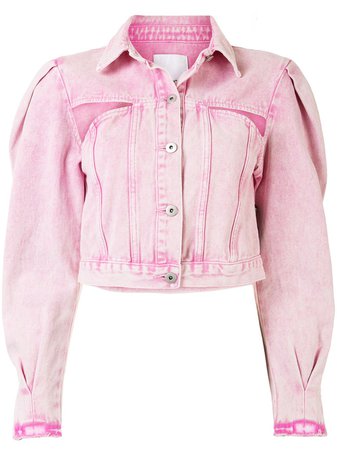 Shop pink Ground Zero pink washed cotton jacket with Express Delivery - Farfetch