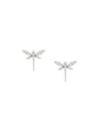 Anapsara 18kt Rose Gold And Diamond Mini Dragonfly Earrings - Farfetch