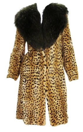 Versace Fur Mink Leopard Print Coat