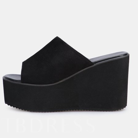 Peep Toe Slip-On Wedge Heel Platform Women's Flat Sandals - Tbdress.com