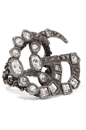 Gucci | Silver-tone crystal ring | NET-A-PORTER.COM